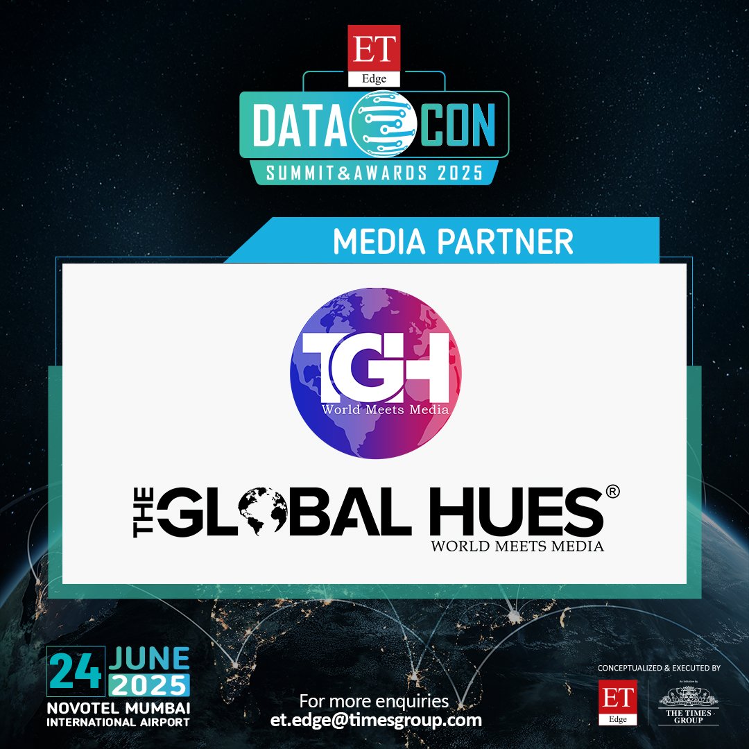 We’re proud to partner with ET Edge for the Datacon Summit &amp; Awards 2025.

24th June 2025
Novotel Mumbai International Airport, Mumbai
Nominate Now: et-edge.com/conferences/da…+

Registration Link:  et-edge.com/conferences/da…

#DataConSummitandAwards2025 #theglobalhues #etedge