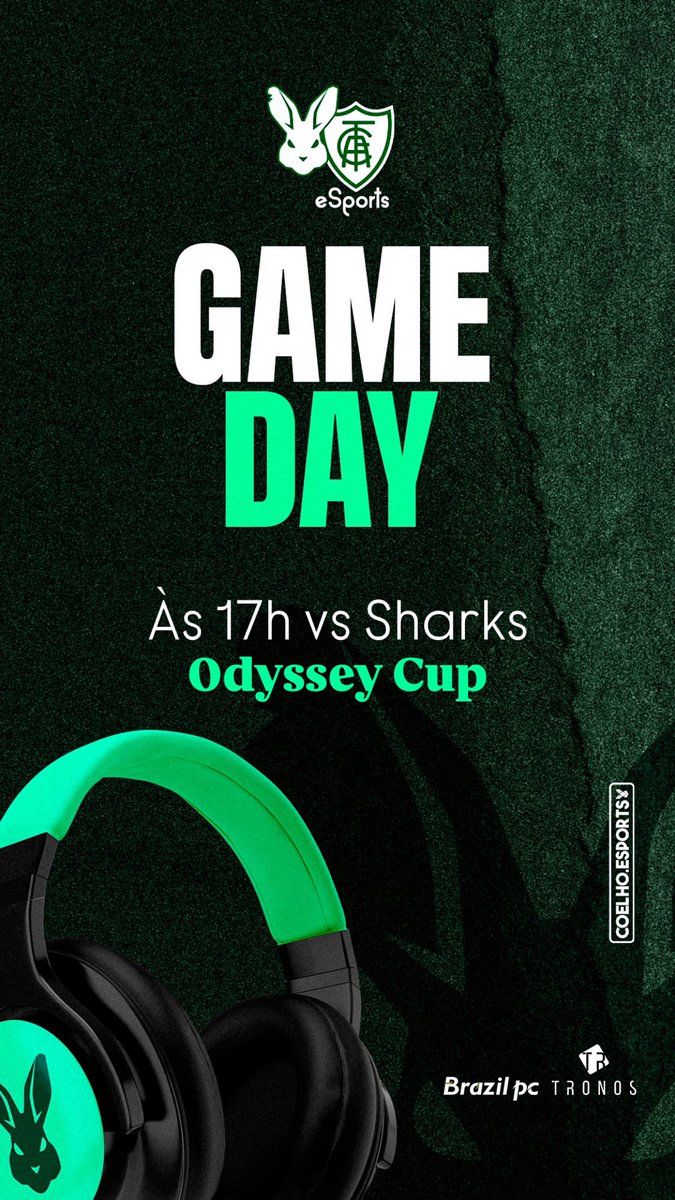 Às 17:00 vocês já sabem nação!
Tem confronto marcado na Odyssey Cup vs Sharks 

#goAmerica 💚🐰