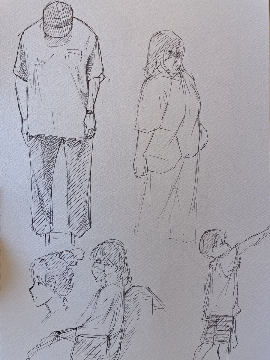 デパートの中のモブ描き 