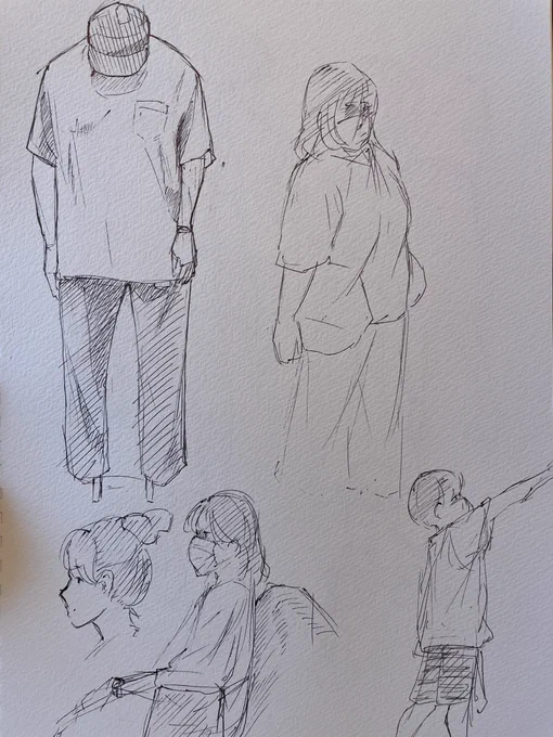 デパートの中のモブ描き 