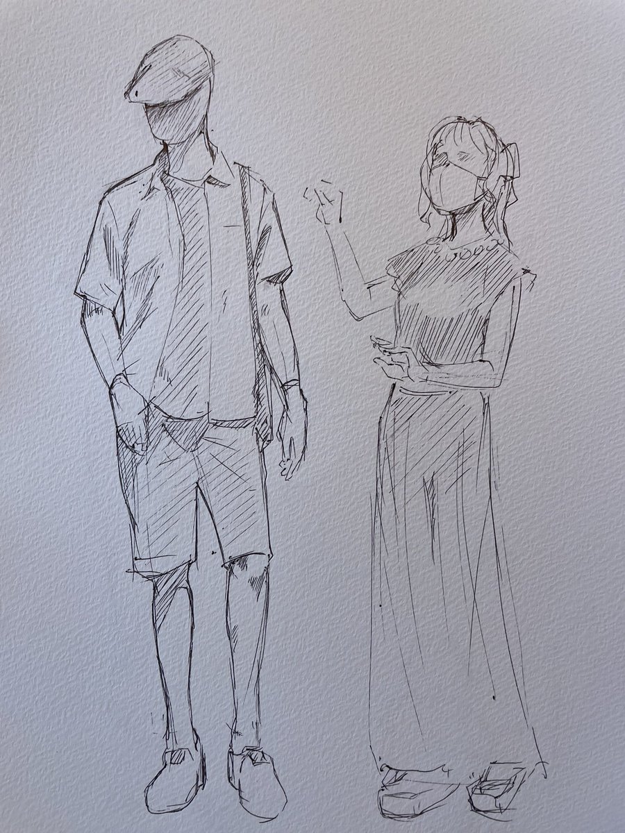 デパートの中のモブ描き 