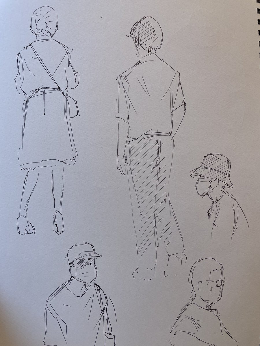 デパートの中のモブ描き 