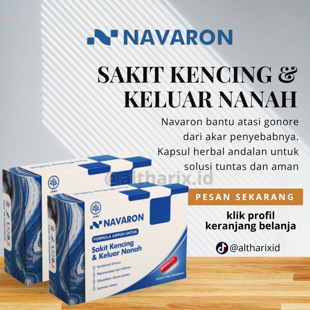 altharix56437's tweet photo. 🚨 Keluar nanah saat pipis? Gatal & perih?
Atasi dengan Navaron, kapsul herbal untuk gonore & kencing nanah!
✔️ Aman ✔️ Alami ✔️ Efektif
💊 Tuntaskan infeksi dari dalam!
klik link produk co-> https://t.co/UBVDNA5vNL
#Navaron #ObatGonore #KencingNanah #Herbal https://t.co/VFZ9ZKSYWK