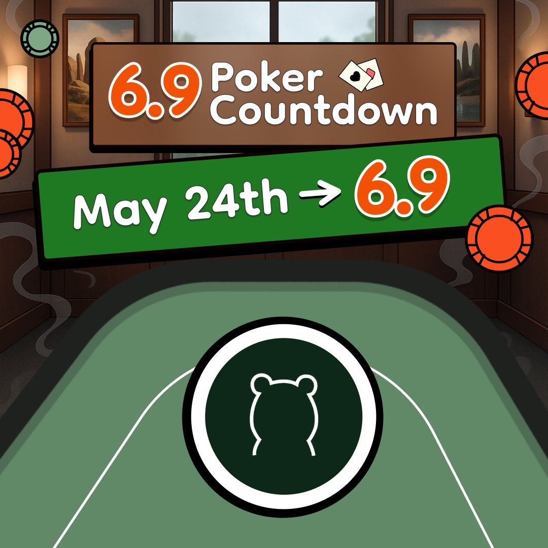 BeraPoker🐻❤️ (@berapoker_) on Twitter photo May 24th♠️❤️ #69PokerCountdown
Today we are having the game from
<a href="/JunkyUrsas/">Junky Bets</a> on 5:00pm UTC
🏆 30 BERA
🏆 BeraPoker NFT, 2 GTD & 3 FCFS for top 5
🎫 15 tickets to the 6.9 FINAL
In order to participate:
1/ Like & RT this post
2/ Follow <a href="/JunkyUrsas/">Junky Bets</a> @BeraPoker_
3/ Sign up: May 24th♠️❤️ #69PokerCountdown
Today we are having the game from
<a href="/JunkyUrsas/">Junky Bets</a> on 5:00pm UTC
🏆 30 BERA
🏆 BeraPoker NFT, 2 GTD & 3 FCFS for top 5
🎫 15 tickets to the 6.9 FINAL
In order to participate:
1/ Like & RT this post
2/ Follow <a href="/JunkyUrsas/">Junky Bets</a> @BeraPoker_
3/ Sign up: