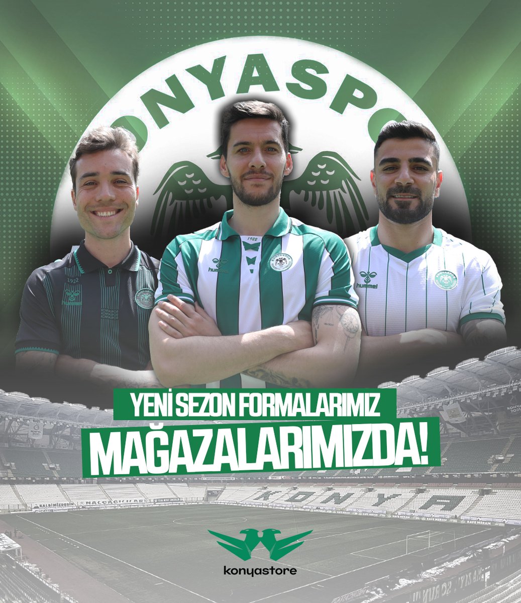 YENİ SEZON FORMALARIMIZ MAĞAZALARIMIZDA💚🤍
Stadyum Ve Kent Plaza Mağazalarımız Akşam Saat 22:00 a Kadar Açıktır.