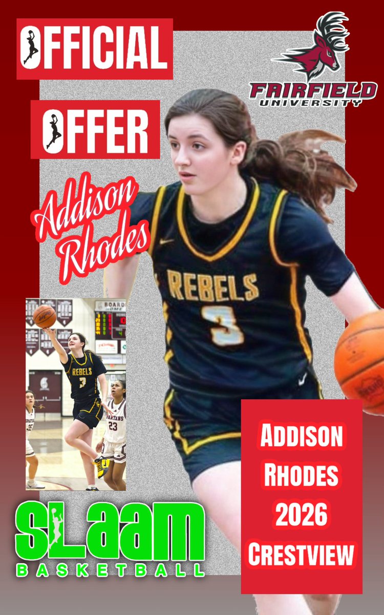 slaambasketball (@slaambasketball) on Twitter photo 🏀 Huge congrats to #SLAAMFam's <a href="/Addisonrhodes26/">Addison Rhodes</a> on her official offer to join <a href="/CTbow/">Carly Thibault</a> & the Roadrunners of <a href="/StagsWBball/">Fairfield Women’s Basketball</a> at Fairfield University! 🎉 Addison Rhodes, Crestview Class of 2026, is ready to shine with the Stags! 🦌 <a href="/Slaam26morreale/">Slaam26morreale</a> <a href="/SelectEventsBB/">Select Events Basketball</a> #GoStags #ProudMoment 🏀 Huge congrats to #SLAAMFam's <a href="/Addisonrhodes26/">Addison Rhodes</a> on her official offer to join <a href="/CTbow/">Carly Thibault</a> & the Roadrunners of <a href="/StagsWBball/">Fairfield Women’s Basketball</a> at Fairfield University! 🎉 Addison Rhodes, Crestview Class of 2026, is ready to shine with the Stags! 🦌 <a href="/Slaam26morreale/">Slaam26morreale</a> <a href="/SelectEventsBB/">Select Events Basketball</a> #GoStags #ProudMoment
