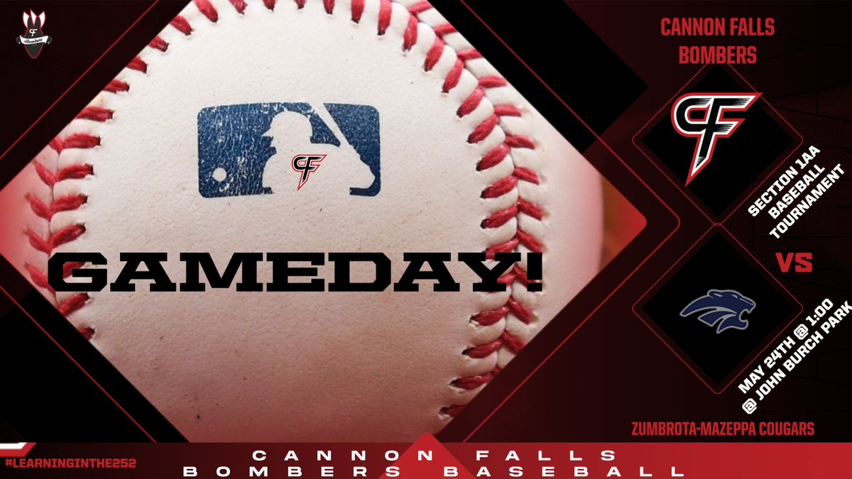 Good luck to the Bomber Varsity Baseball Team hosting Zumbrota-Mazeppa in Section 1AA Baseball Tournament play today!
@ 1:00 / @ John Burch Park
Good luck Bombers!!!
#LearningInThe252