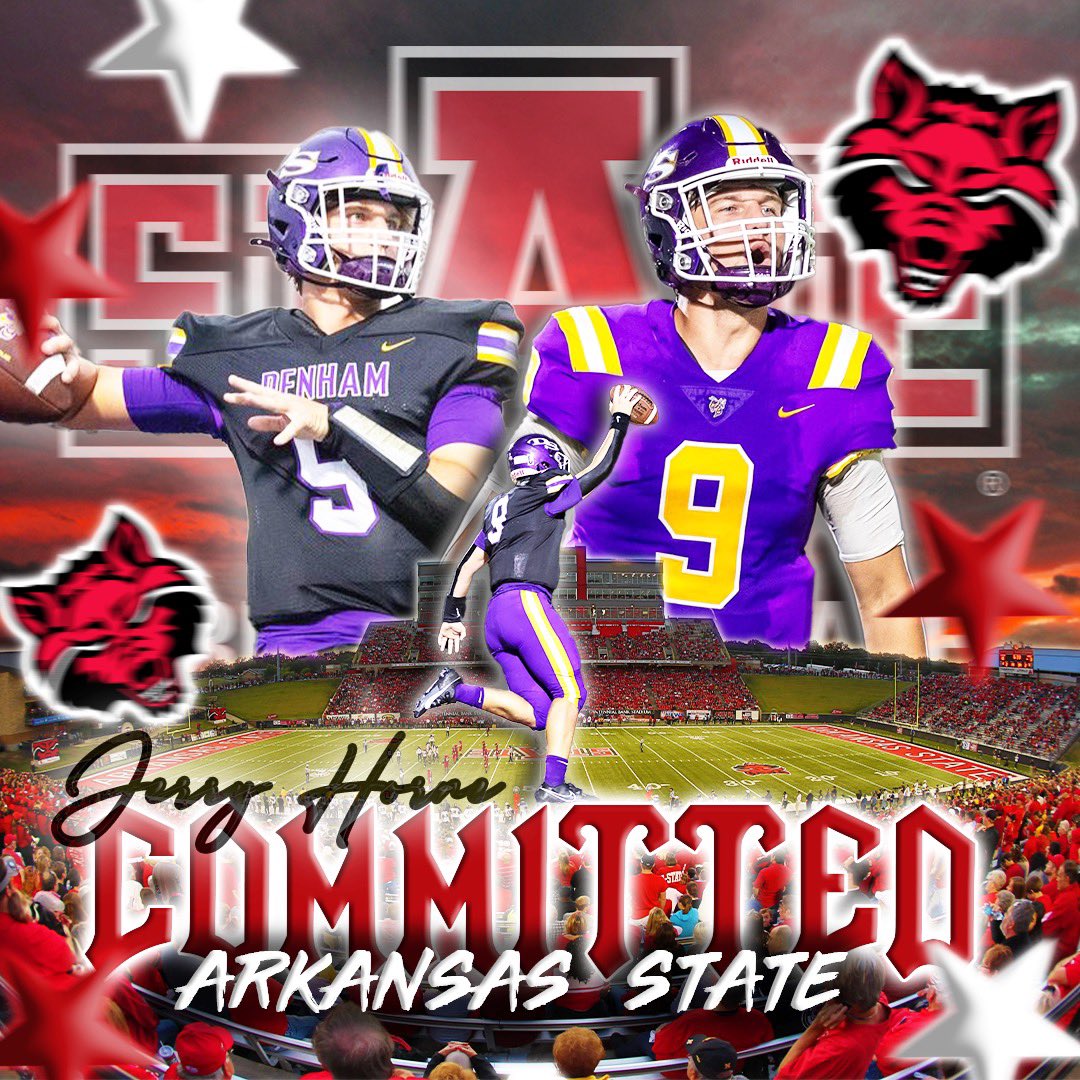 Jerry Horne (@jerry_horne9) on Twitter photo Im proud to announce that I will be following my lifelong dream of playing D1 Football. I am 100% committed to play football at Arkansas State. #AGTG <a href="/AStateFB/">Arkansas State Football</a> <a href="/CoachButchJones/">Butch Jones</a> <a href="/CoachHeck_/">Keith Heckendorf</a> <a href="/RylanStamn/">Rylan Stamn</a> <a href="/BrettBeard92/">Brett Beard</a> <a href="/CoachJoe_Ryan/">Coach Joe Ryan</a> <a href="/CoachRFournier/">Ryan Fournier</a> <a href="/TMcGrew_12/">Tyler McGrew</a> Im proud to announce that I will be following my lifelong dream of playing D1 Football. I am 100% committed to play football at Arkansas State. #AGTG <a href="/AStateFB/">Arkansas State Football</a> <a href="/CoachButchJones/">Butch Jones</a> <a href="/CoachHeck_/">Keith Heckendorf</a> <a href="/RylanStamn/">Rylan Stamn</a> <a href="/BrettBeard92/">Brett Beard</a> <a href="/CoachJoe_Ryan/">Coach Joe Ryan</a> <a href="/CoachRFournier/">Ryan Fournier</a> <a href="/TMcGrew_12/">Tyler McGrew</a>