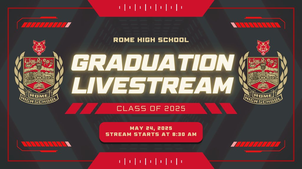 Follow this link: bit.ly/4k9JkDh to see the livestream of Rome High School's Graduation. #ReimagineRCS