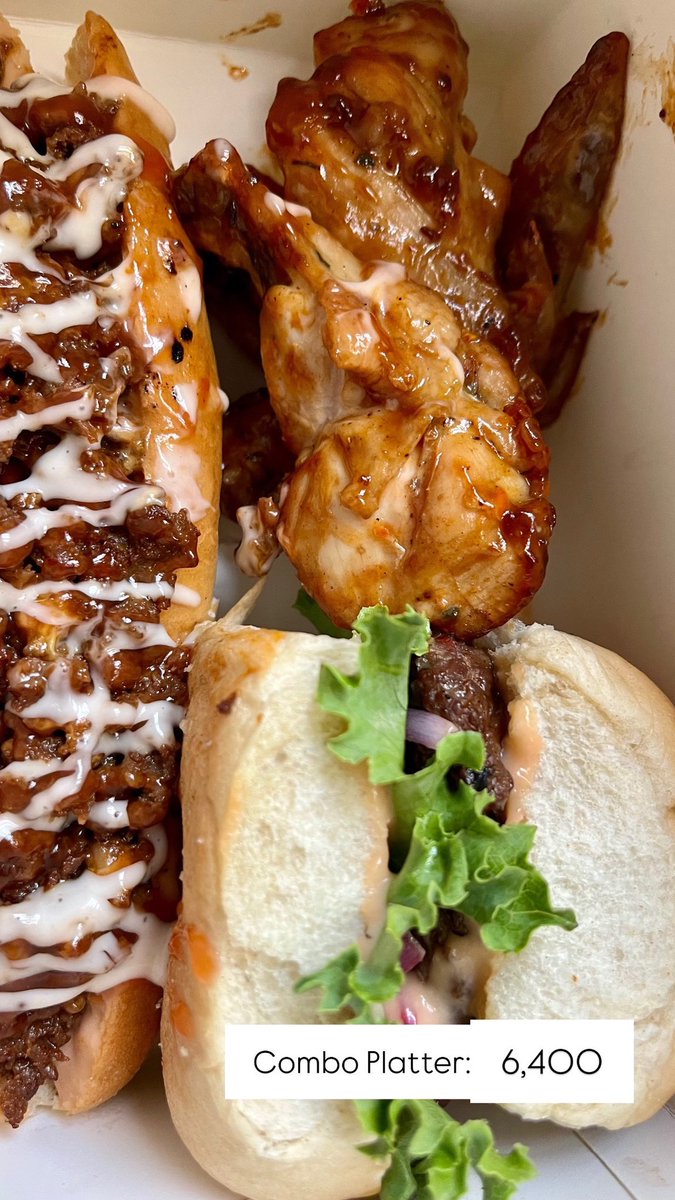 yum_chops's tweet photo. AVAILABLE TODAY 

Wings (8) : N3500
Regular burger: N2500
Large burger: N3000
Regular hotdog: N1500
Chili cheese hotdog: N2500
Combo pack: N6400

📍KADUNA https://t.co/1YDnhqtxyA
