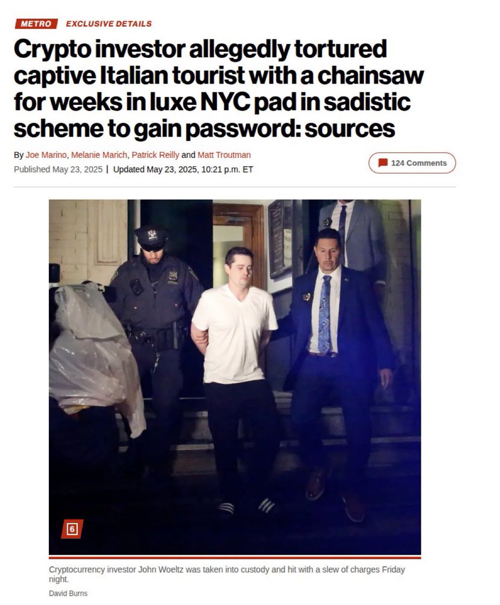 🇮🇹 🇺🇸 Crypto Investor Arrested for Kidnapping and Torturing Italian  Tourist in NYC Over Password. 👀