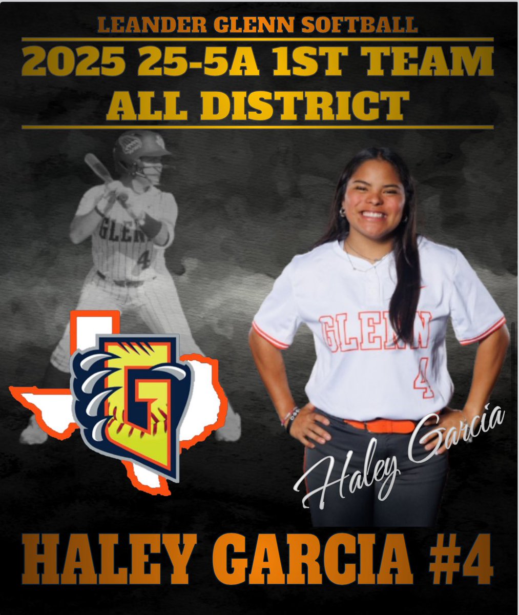 🥎 District 25-5A 1st Team All District! Congrats Fuego on this accomplishment and representing Grizzly Nation all season! 🐻 #3P #WTD #ClawsUp