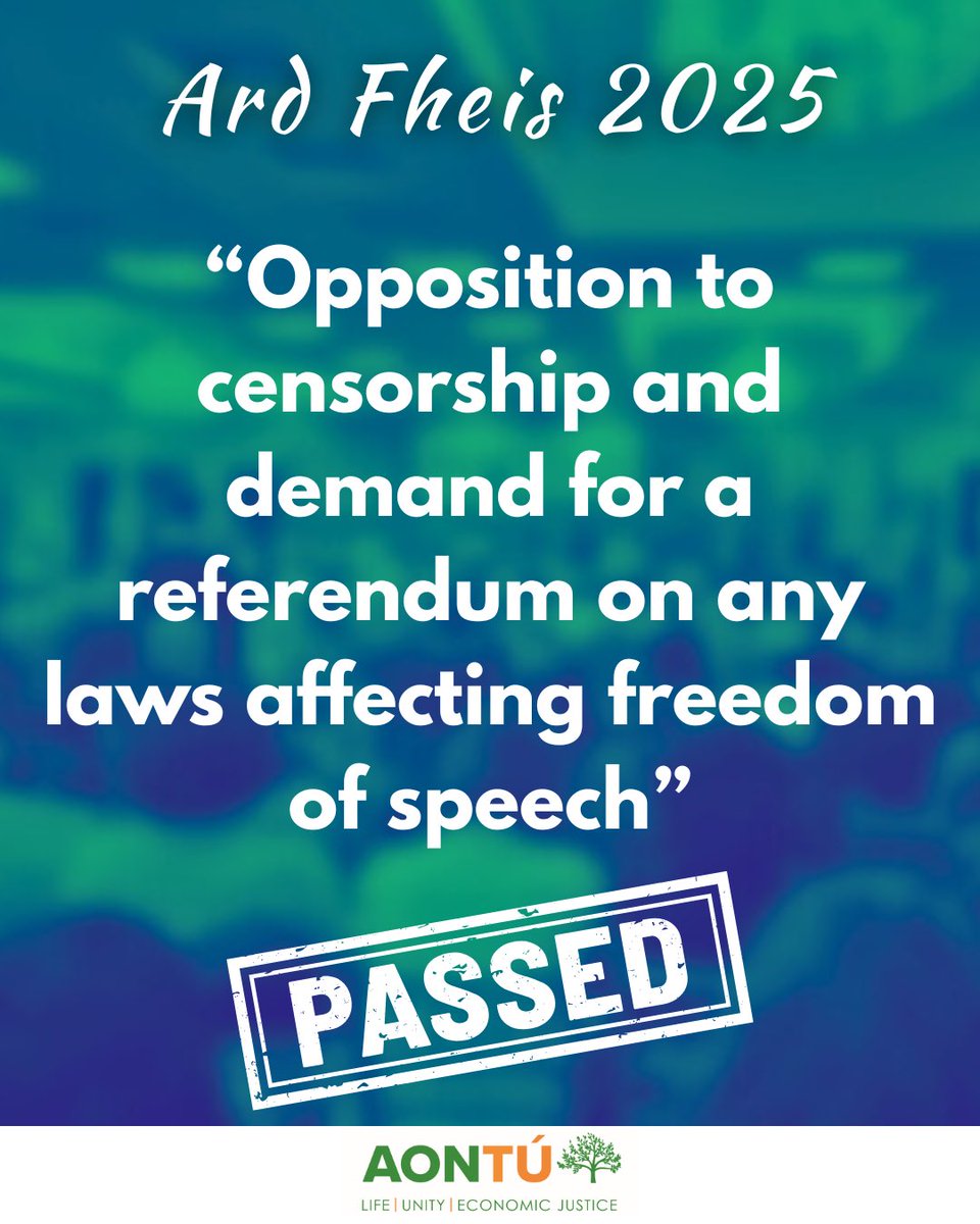 We will defend free speech as we have always done - and if they government want to try and take it away, we will beat them in another referendum! #aontúaf25