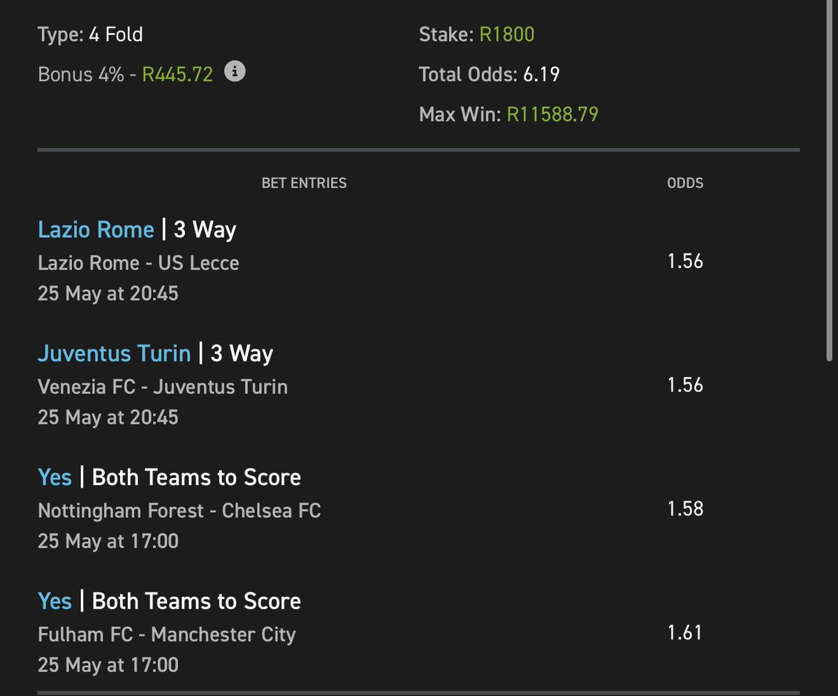 HOPE (@hopethesniper) on Twitter photo EASYBET🔥EASY ONE, SECURE THIS ONE✅
⚡️6.19 ODDS
🧾 BETCODE : 03-239057
⏳ KICK-OFF @ 20:45
🔗BETSLIP LINK : easybet.co.za/sports?bookedB…
🪂Not yet on <a href="/Easybet_SA/">Easybet South Africa</a>? Kindly use the promo link & promo code below to join & GET a R50 sign up bonus 💛
🍯Promo Code : HOPE50
🔗LINK : EASYBET🔥EASY ONE, SECURE THIS ONE✅
⚡️6.19 ODDS
🧾 BETCODE : 03-239057
⏳ KICK-OFF @ 20:45
🔗BETSLIP LINK : easybet.co.za/sports?bookedB…
🪂Not yet on <a href="/Easybet_SA/">Easybet South Africa</a>? Kindly use the promo link & promo code below to join & GET a R50 sign up bonus 💛
🍯Promo Code : HOPE50
🔗LINK :
