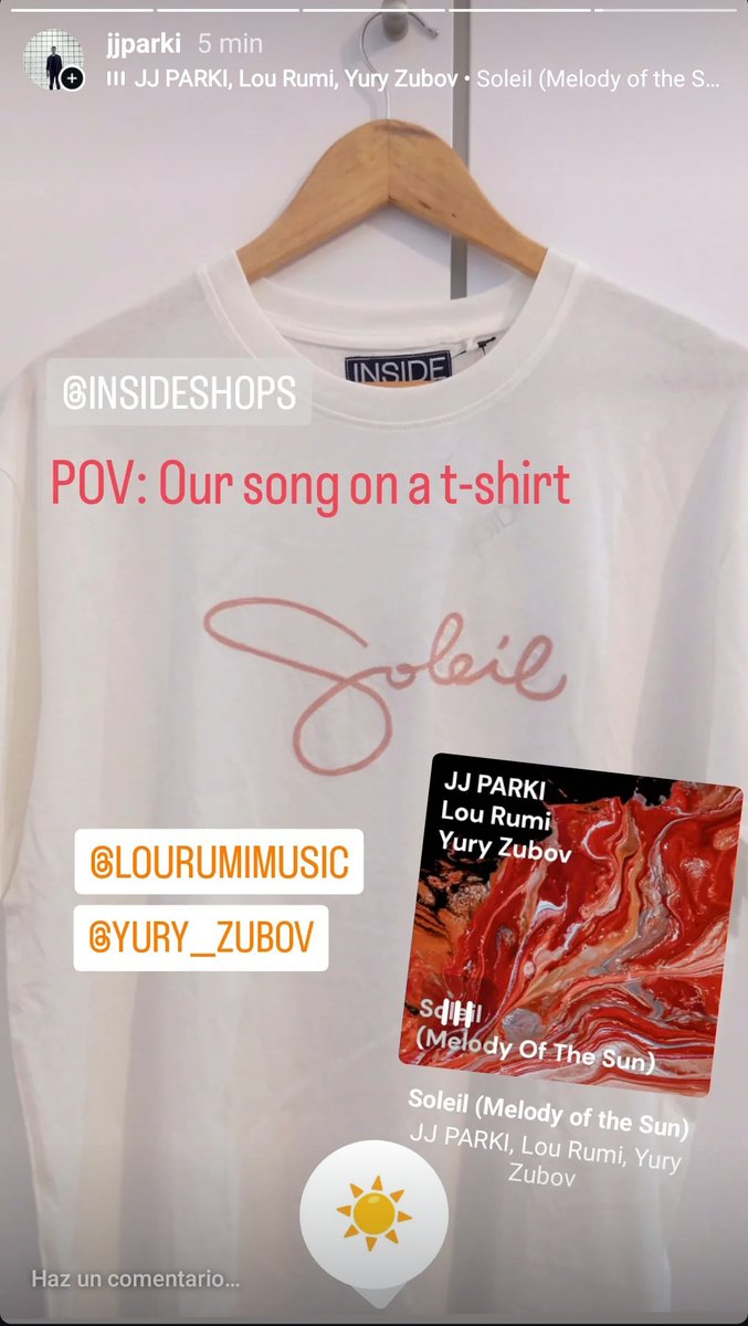 POV: Our song on a t-shirt 👕
<a href="/InsideShops/">INSIDE</a> 
🌅
#soleil #jjparkiandco #camiseta #tshirt #insideshops #inside👕
