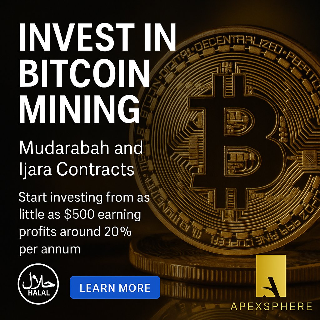 ApexSphere's tweet photo. Currently onboarding new investors for our Halal Bitcoin mining investment 

https://t.co/lkWYWodxcY https://t.co/q3dfHVKXFV