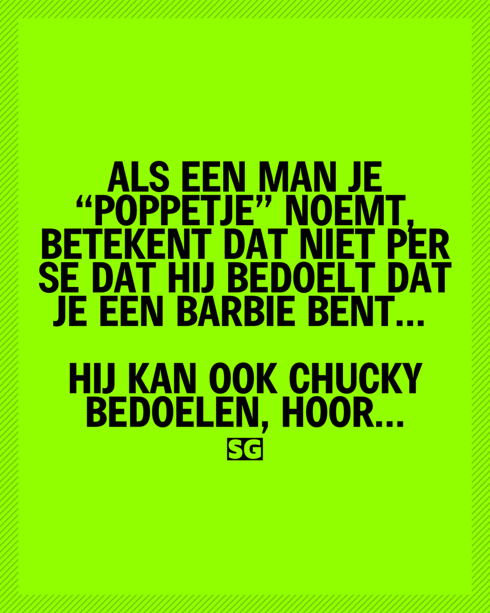 Slechte_grappen's tweet photo. π¬
#barbieofchucky #datingfails #relatablehumor #humorpost #viralgrapje #millennialcontent #instalol #SGXL #tekstgrap #grappigequotes https://t.co/iFxiWssh69