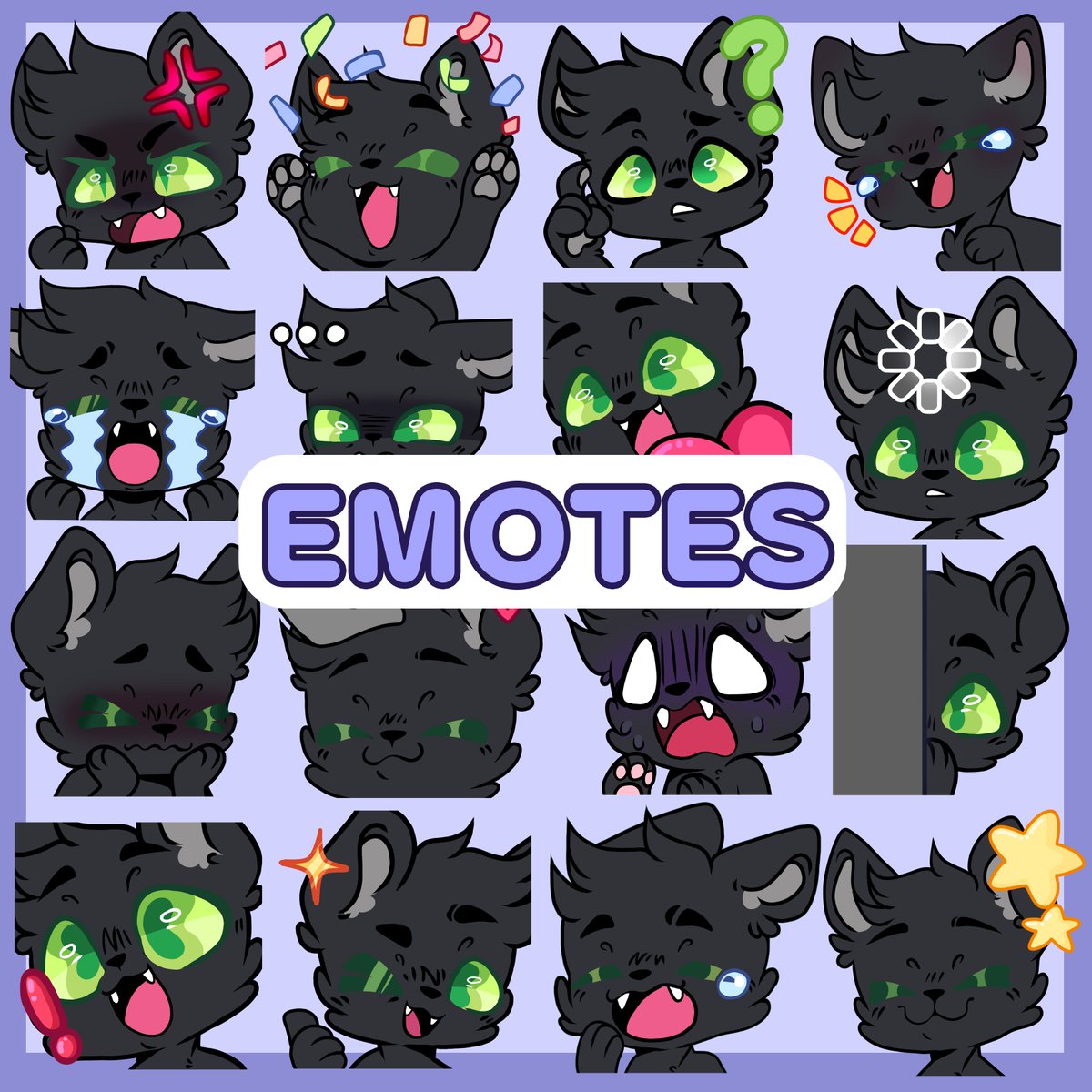 New Cat Twitch Emotes bundle Packs!
🌟16 Emotes - Optimized files: 28x28, 56x56, 112x112 px
🌟White, Tuxedo, Ginger, Black And Alien available On Etsy!

🌟Get Here - nashimurko.etsy.com

#etsy #emotes #catemotes #twitchemotes #emotespack #aliencat #blackcatemotes #cats