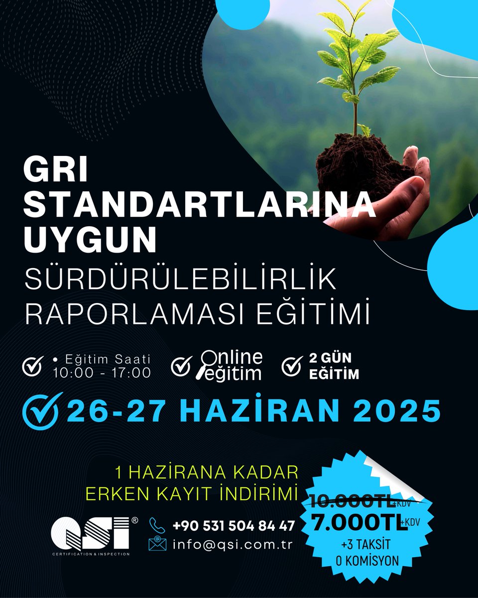 GRI Standartlarına Uygun Sürdürülebilirlik Raporlaması Eğitimi

Sürdürülebilirlik, günümüzde işletmelerin yalnızca çevreye değil; topluma, ekonomiye ve yönetişim ilkelerine karşı da sorumluluk taşıdığının en somut göstergesidir. GRI (Global Reporting Initiative) Standartları ise