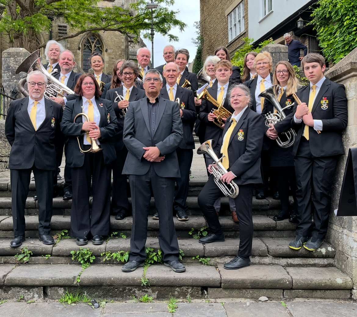 BandFrome's tweet photo. Well dressing of St Aldhelm this morning, our band is growing #brass #band @FromeCouncil @frometimes https://t.co/XYOZsyOgYD