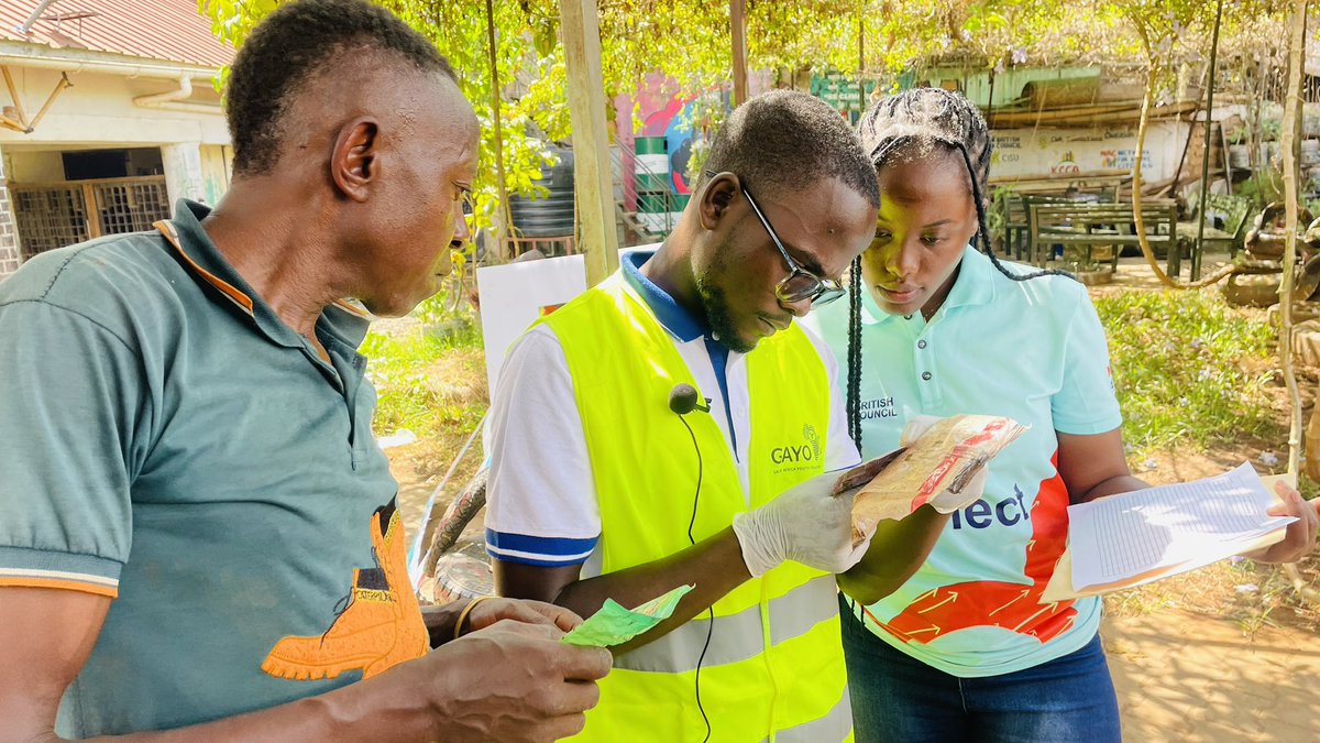 PeterT130's tweet photo. Waste Sorting in progress! Identifying top polluters and categories of waste through our Waste Annual Brand Audit (WABA). Data-driven solutions start here. Thanks to @GayoUganda team  @nta_raymond for the technical support provided #WasteAudit #CircularEconomy #YouthConnect https://t.co/NHiHKgOmEP