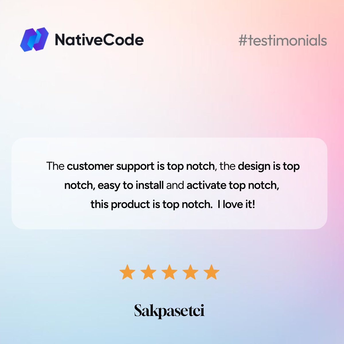 NativeCodeIn's tweet image. 🌟 Such an Extraordinary feedback it was! 🤩
🔗 Check our Products here - cutt.ly/6raSfYYJ
#SaaS #NativeCode #ClientFeedback