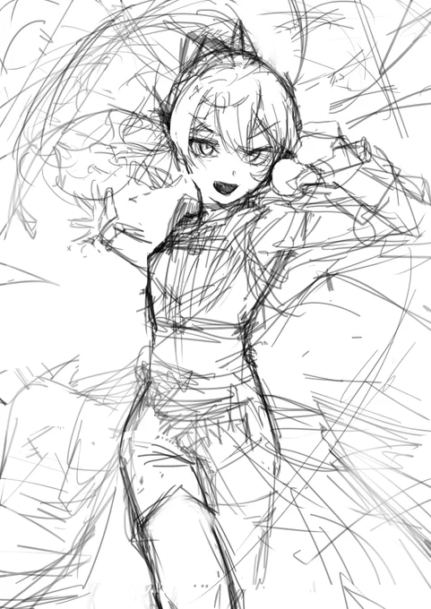 かっこいい絵を描いてる 
