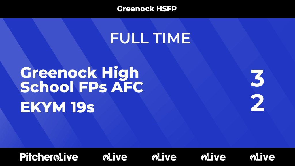 ghsfp's tweet photo. FULL TIME: Greenock High School FPs AFC 3 - 2 EKYM 19s
#GREEKY #Pitchero
https://t.co/AKOZNmWvlc https://t.co/jKbbuzQkkr