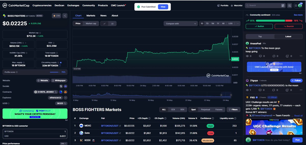 PadAnass's tweet photo. All the support
@BossFightersX  #BFTOKEN  #Bullish https://t.co/I5Gn1Tst98