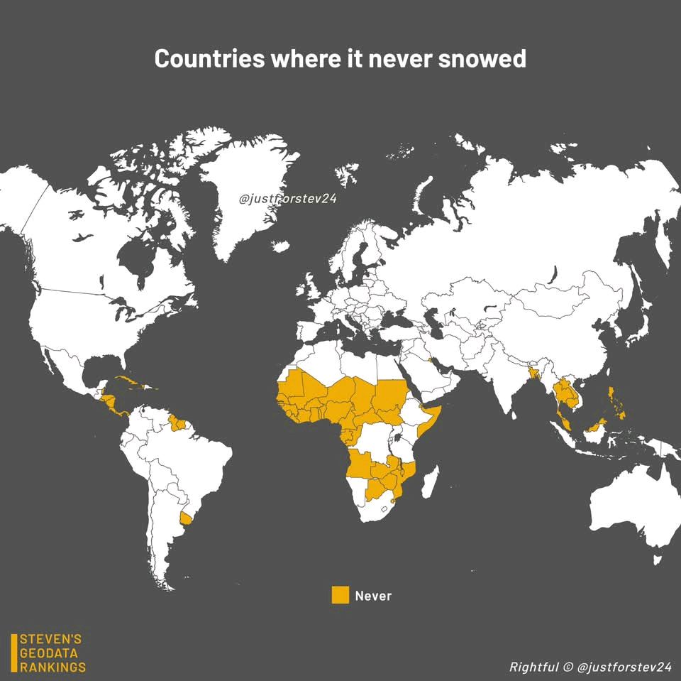 digismarties's tweet image. 🌍 Did you know? There are countries on our planet where snow has NEVER fallen—ever! ❄️ Can you guess which ones? 🗺️ Look no further, explore this cool fact! #TriviaTime #WorldJourney #FunGeography