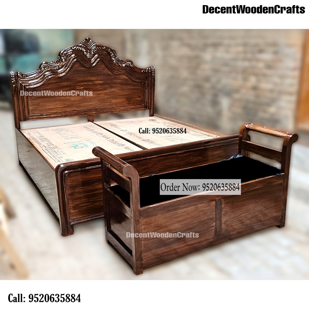 Shop_DWC's tweet photo. ✨ Elevate your space with timeless elegance!
Presenting our Teak Wood Dark Polished Double Bed with Settee – a true blend of royal design, handcrafted details, and unmatched durability. 

💬 Call/WhatsApp: +91-9520635884 to order or customize!
#TeakWoodBed #WoodenFurniture https://t.co/G7YIm1WUKp
