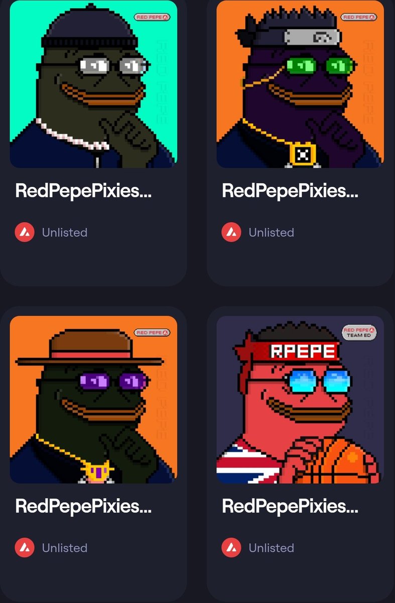 I have hundreds of beautiful but useless #NFTs. 🤷‍♀️

The #RedPepePixies collection is a game-changer. ✍️

True OGs love to build better things for the #community. 💯

Mint yours now! 🥰🫴 redpepepixies.vercel.app or t.me/redpepeavax1