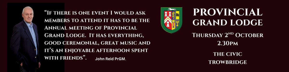 Wiltshire Freemasons (@wiltspgl) on Twitter photo It might be a tad early, but now's the time to book the date for Provincial Grand Lodge in your diary. It's Thursday 2nd October at Trowbridge - 2.30pm so only a half day to take off work. <a href="/pgm_pglwilts/">ProvGMWiltshire</a> It might be a tad early, but now's the time to book the date for Provincial Grand Lodge in your diary. It's Thursday 2nd October at Trowbridge - 2.30pm so only a half day to take off work. <a href="/pgm_pglwilts/">ProvGMWiltshire</a>