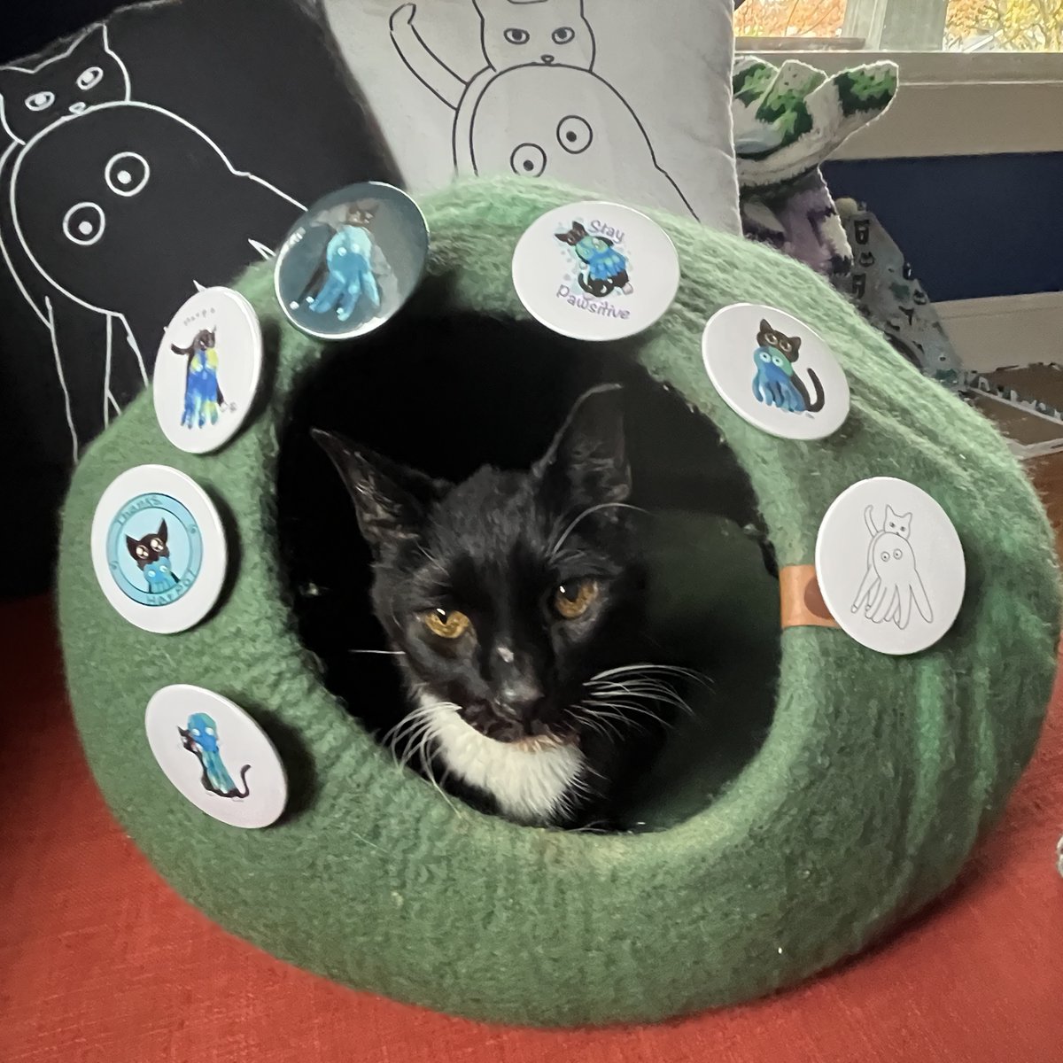 Very often, when I have a convo with someone about Harpo merch they got or wish to get, &amp; I say "poorly drawn Harpo," they start defending the drawing, saying it's actually amazing, &amp; I have to say, "no, that's the artist's handle." #Caturday #CatsOfTwitter