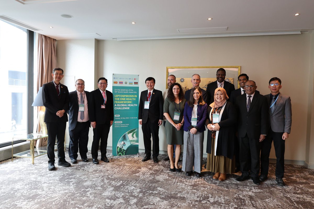 Kenya Medical Research Institute (@kemri_kenya) on Twitter photo At #WHA78, KEMRI Ag. DG Prof. Elijah Songok represented Kenya in key talks on health financing & crisis prep—championing domestic funding, the Lusaka Agenda & equity in the <a href="/WHO/">World Health Organization (WHO)</a> Pandemic Agreement. He also joined a high-level event on leptospirosis under #OneHealth. At #WHA78, KEMRI Ag. DG Prof. Elijah Songok represented Kenya in key talks on health financing & crisis prep—championing domestic funding, the Lusaka Agenda & equity in the <a href="/WHO/">World Health Organization (WHO)</a> Pandemic Agreement. He also joined a high-level event on leptospirosis under #OneHealth.