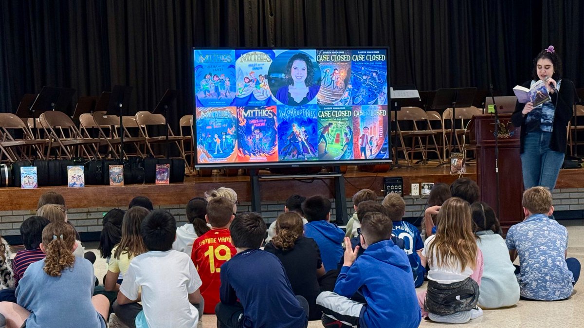 Grafflin 2nd-4th graders welcomed Lauren Magaziner for an exciting author visit! 📚 She shared her writing journey and wowed us with a scroll made entirely of her publisher's edits — which was an eye-opening glimpse into the writing process! 💬📝 #WeAreChappaqua <a href="/CoachSpillane/">Ryan Spillane</a>