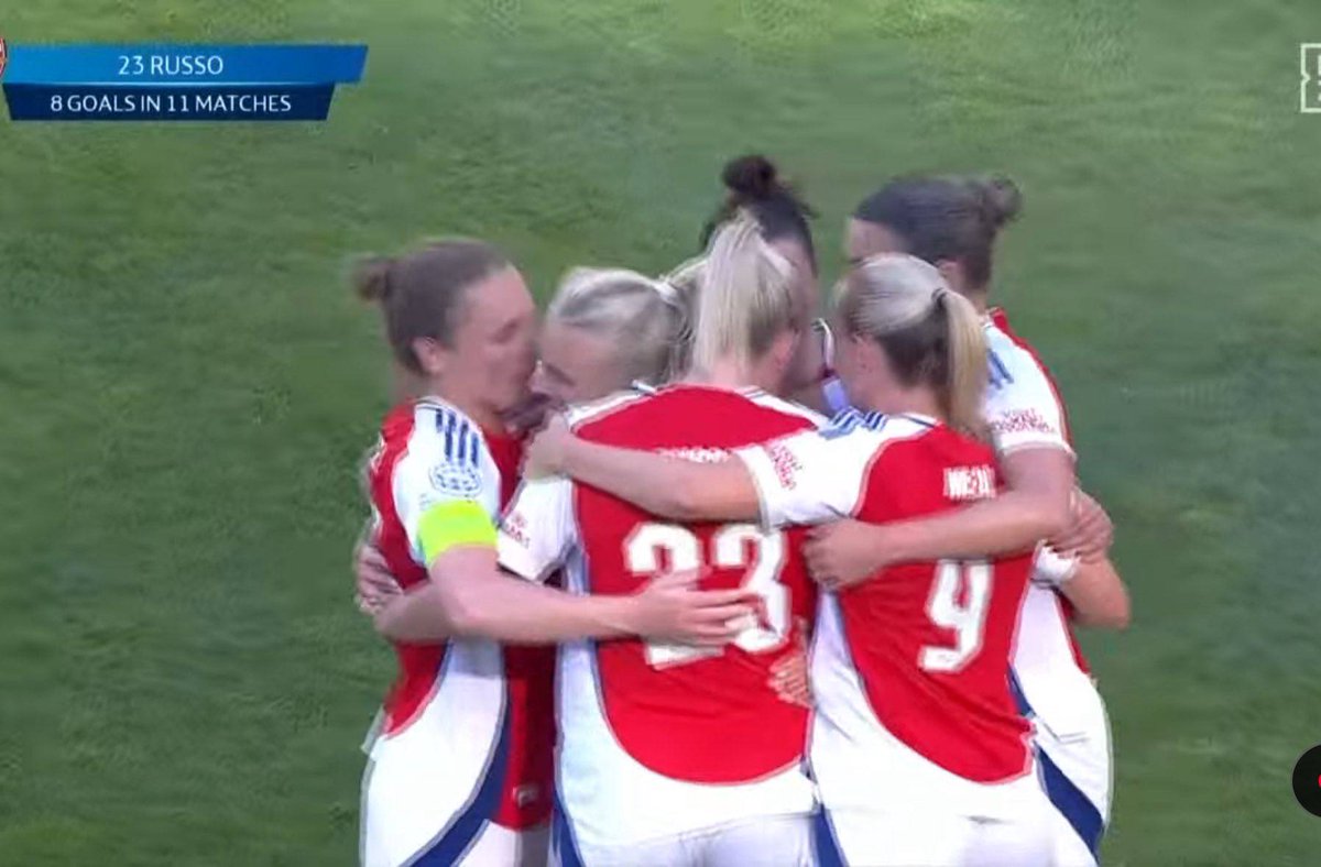 Arsenal lead in the UWCL Final with 15 minutes to go. 1-0 🙁