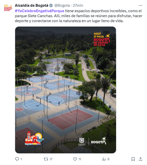 TendenciaEnX's tweet photo. «#YoCelebroEngativáPorque», celebran el cumpleaños de Engativá, la localidad 10 de Bogotá, fundada en 1537 como municipio (488 años) y en 1954 como localidad.
🎂🥳🎉 https://t.co/6JlFFAIILL