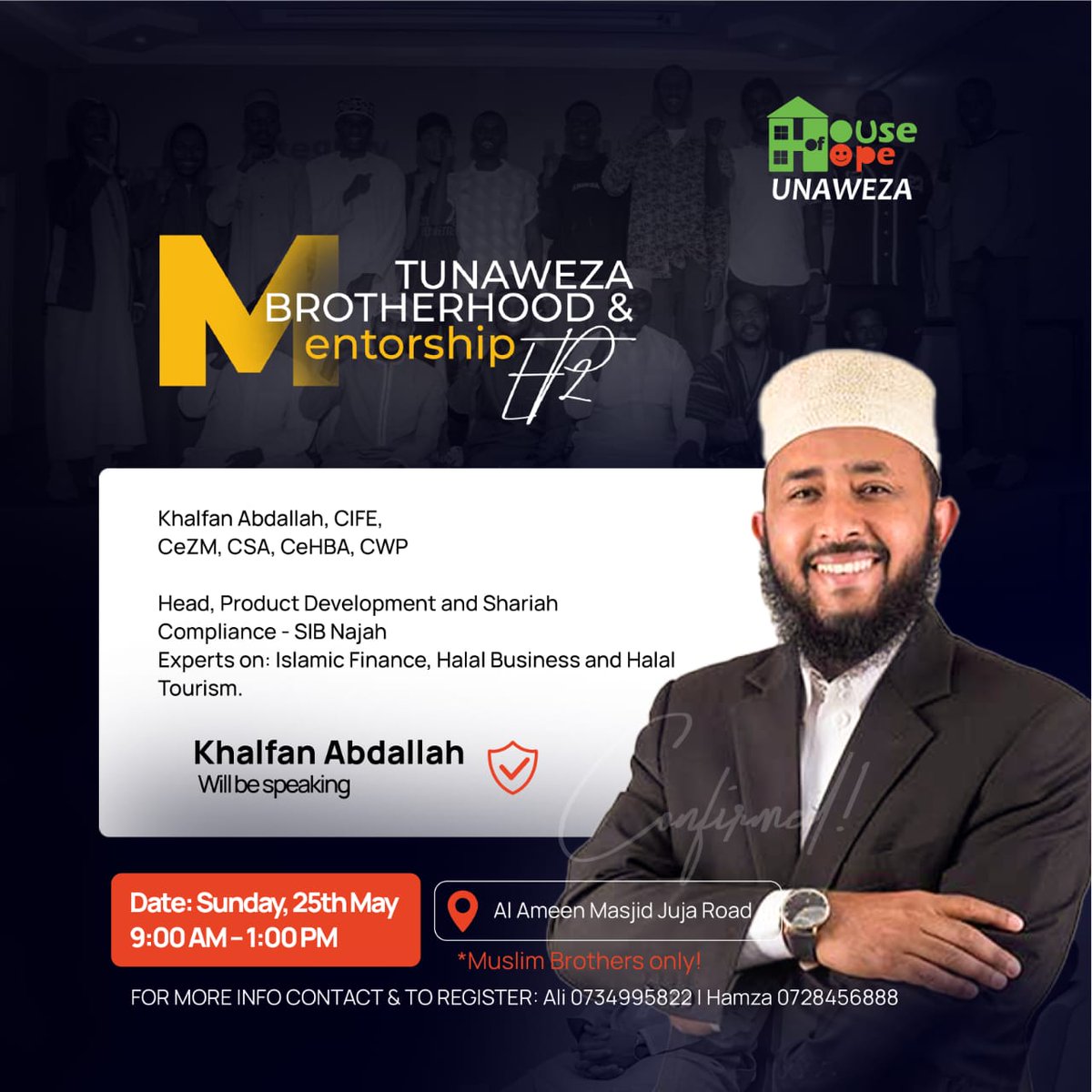 Ngaruiya (@ngaruiyaali) on Twitter photo #TunawezaBrotherhood
Ni kesho wadau!!
Venue : Masjid Alamin
From 8 AM - 1PM
Set your alarm!!!
<a href="/HH_motivation/">Hamza Hassan</a> <a href="/Moha001_Onyango/">MUHAMMAD ONYANGO</a> <a href="/Asmali77/">Ahmed Mohamed ((ASMALi))</a> <a href="/nasrayusuff/">NASRA</a> #TunawezaBrotherhood
Ni kesho wadau!!
Venue : Masjid Alamin
From 8 AM - 1PM
Set your alarm!!!
<a href="/HH_motivation/">Hamza Hassan</a> <a href="/Moha001_Onyango/">MUHAMMAD ONYANGO</a> <a href="/Asmali77/">Ahmed Mohamed ((ASMALi))</a> <a href="/nasrayusuff/">NASRA</a>