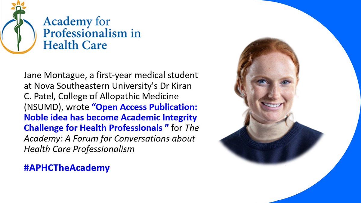 Take a look at Jane Montague's article: lnkd.in/eKfUQgfu in the Academy for Professionalism in Health Care (APHC) newsletter!

<a href="/NSUMDCollege/">NSU MD</a>