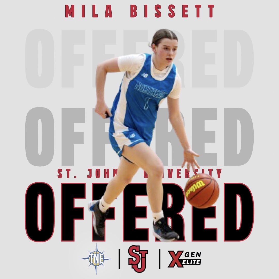 Team Northeast (@teamnehoops) on Twitter photo Congrats to 2028 PG Mila Bissett <a href="/MilaBissett/">Mila Bissett</a> on her recent offer from <a href="/SJUCoachT/">Joe Tartamella</a> & <a href="/StJohnsWBB/">St. John's WBB</a>. #TeamNExXGEN Congrats to 2028 PG Mila Bissett <a href="/MilaBissett/">Mila Bissett</a> on her recent offer from <a href="/SJUCoachT/">Joe Tartamella</a> & <a href="/StJohnsWBB/">St. John's WBB</a>. #TeamNExXGEN