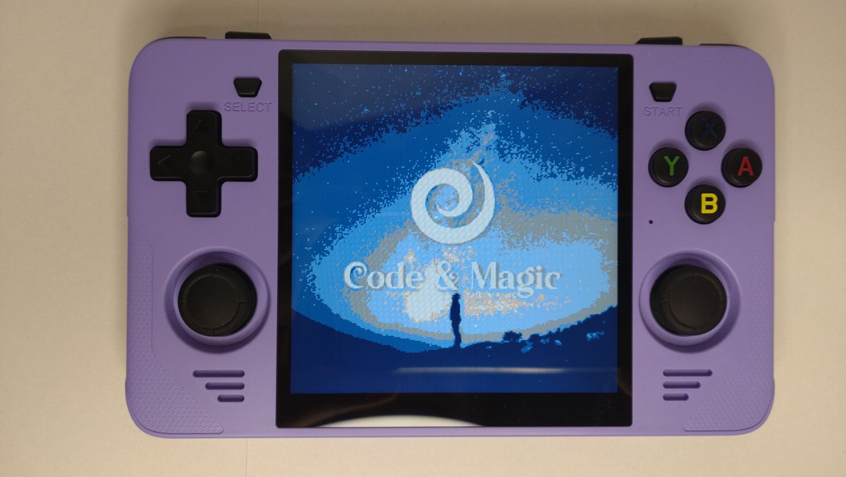 samuraiapps's tweet image. #Pyxel ゲームを RGB30 で動かすことができました！

Code &amp;amp; Magic のウェブサービス上で開発しながら、手元の実機で動作試験ができる・・・となったら熱そう！

#CodeAndMagic #Pyxel #Python #プログラミング教育