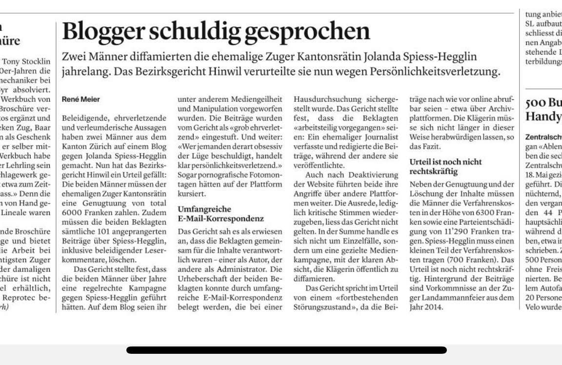 Die Hinterachse des anonymen Bösen sitzt fest. Zwischen Hinwil, Horgen, Werdstrasse und Mallorca kam irgendwo Sand ins Getriebe. Den nächsten Boxenstop gibts in Basel. Aber da sind keine Mechaniker zu erwarten, sondern das Appellationsgericht.