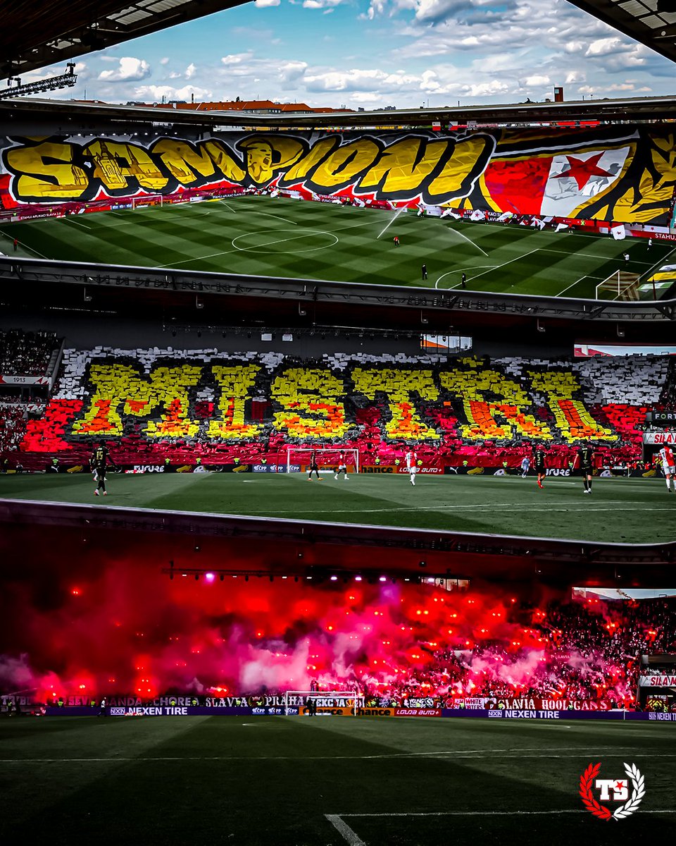 TRIBUNA_SEVER's tweet photo. SK Slavia Praha vs. Baník Ostrava 

Mistrovské oslavy

24.05.2025

#Slavia #TribunaSever #BandaChorea https://t.co/ZhQRB8n1Zk