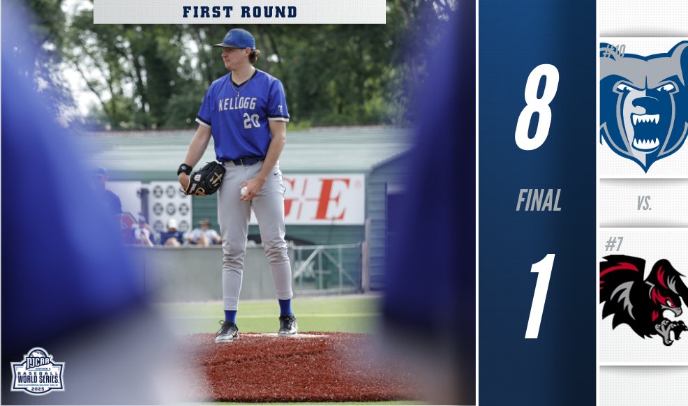 8⃣ runs in the 8⃣th give Kellogg the opening win of the 2025 #NJCAABaseball DII World Series!

njcaa.org/championships/…
