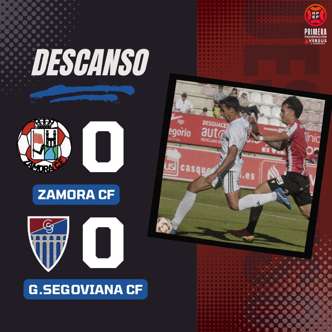 ⚽️ Termina la primera parte en la Ruta de la Plata
<a href="/ZCFoficial/">Zamora CF</a> 🆚️ <a href="/lagimnastica/">Gimnástica Segoviana CF</a> 
0-0
#AúpaSego🔵🔴