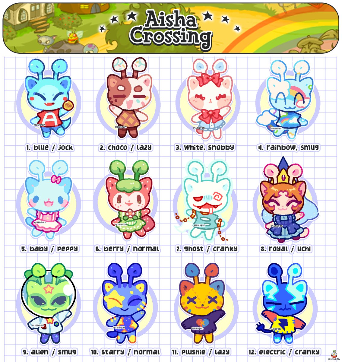 from our animal crossing aisha batch! so cool to see them 3d!! 🩷