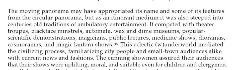 RealPreCinema's tweet image. Notable examples include John Banvard’s Panorama of the Mississippi River  (1840s), which he claimed was three miles long (likely exaggerated) and earned him a fortune, and the Moving Panorama of Pilgrim’s Progress  at the Saco Museum, one of the few surviving examples. 

This…