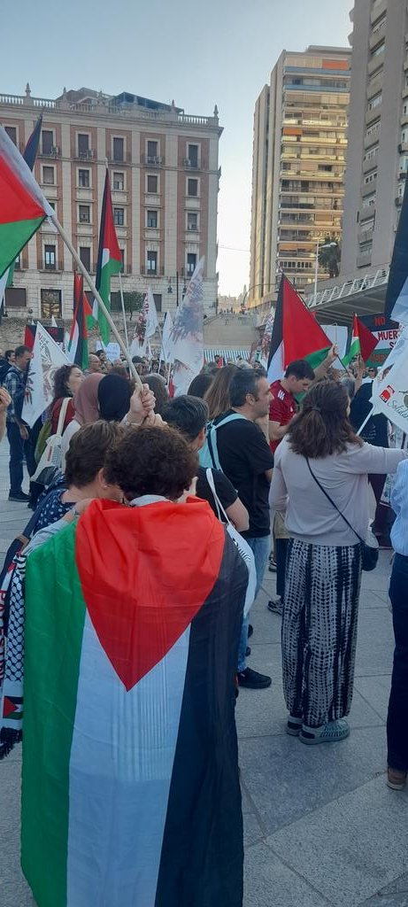 Nos concentramos en Valencia contra el #GenocidioEnGaza. No es un conflicto, no es una guerra, es colonialismo #Palestina tiene derecho a su integridad territorial. Desde el río hasta el mar #palestinavencerá #palestinalibre #Boicot a #Israel genocida.