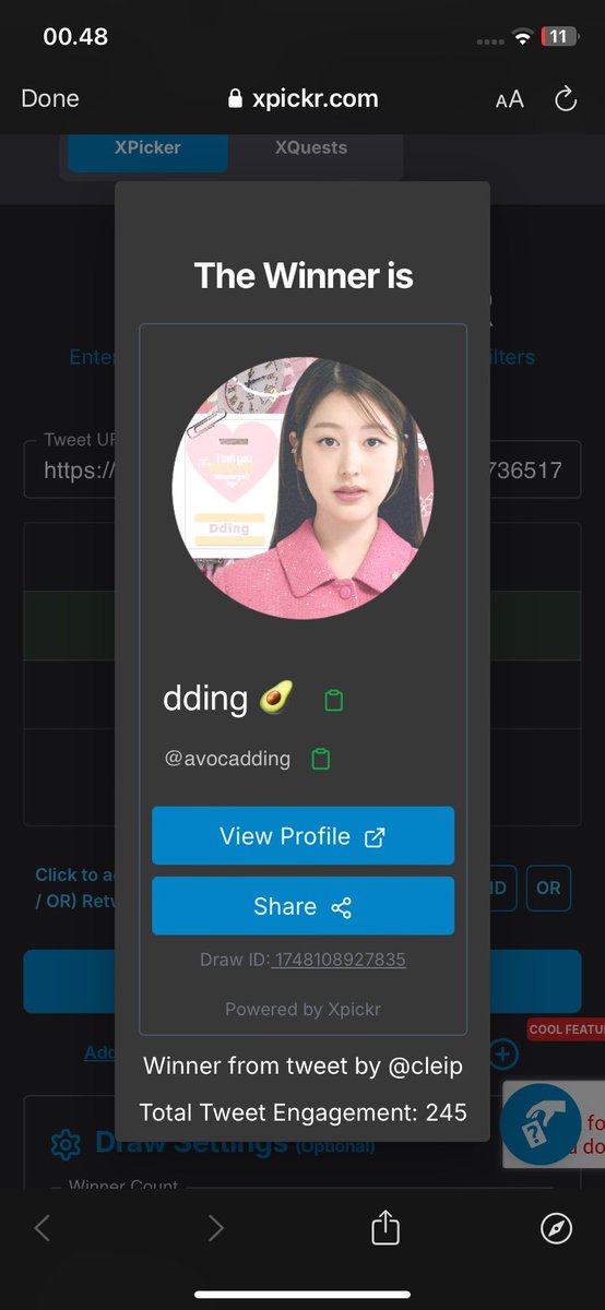 cvarm's tweet image. Congrats @avocadding you won! Draw ID: 1748108927835 Follow for more @xpickr xpickr.com #xpickr

Halo Kak! Bisa DM aku untuk claim yaa. 🍀